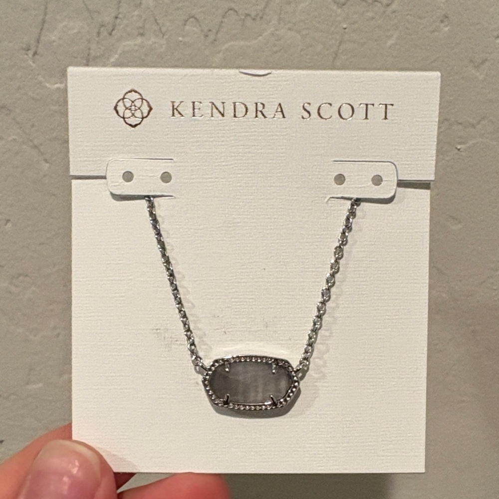 Kendra Scott Silver and Gray Pendant Necklace